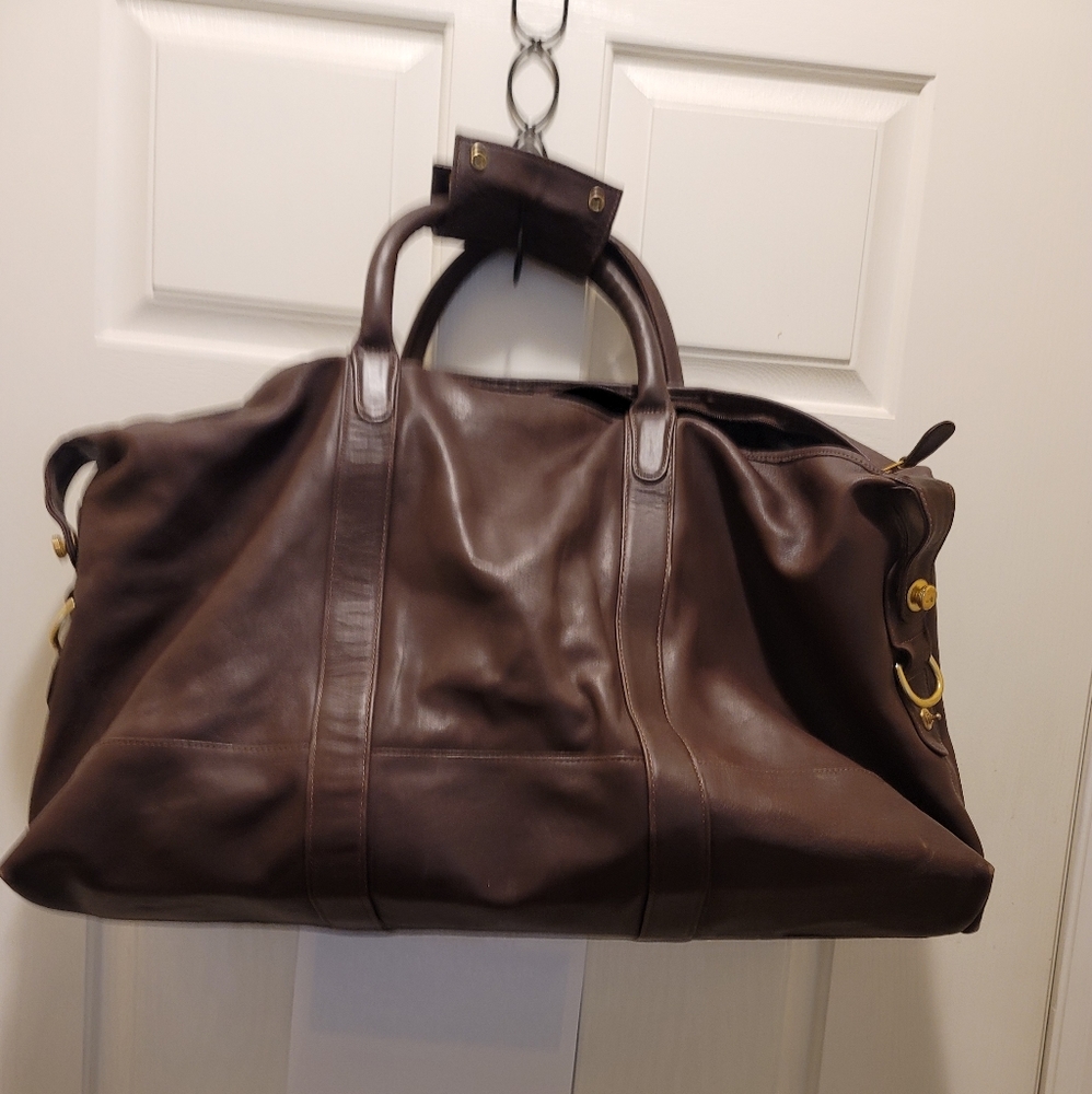 Leather overnight bag